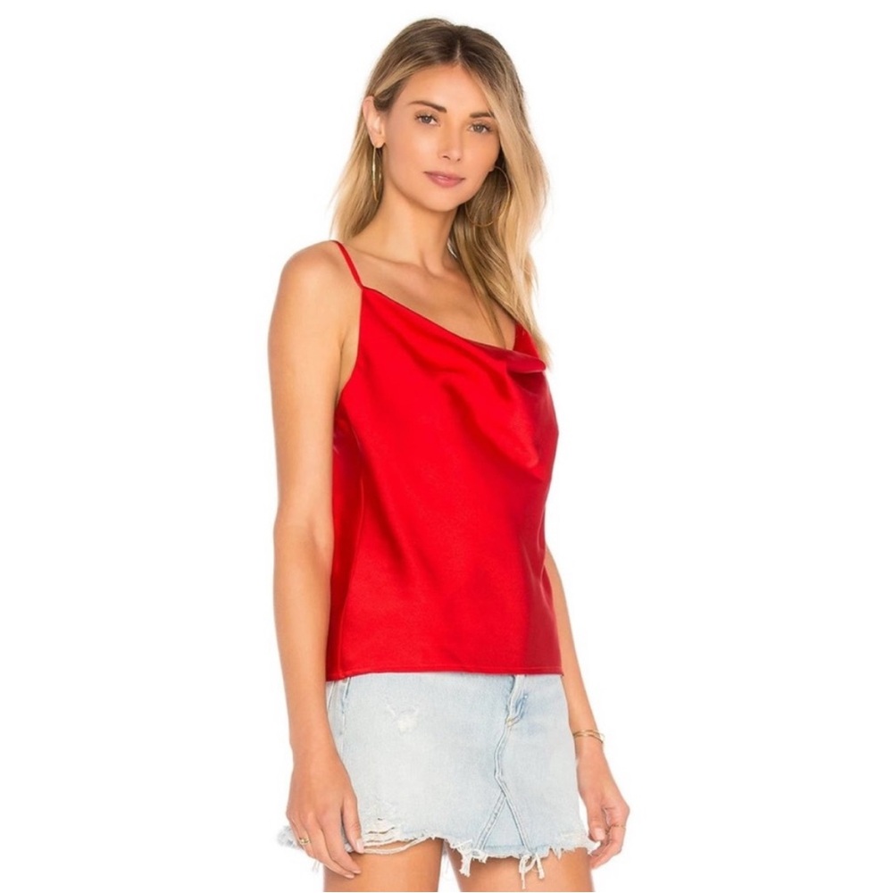 L'Academie Red Sleeveless Camisole Top